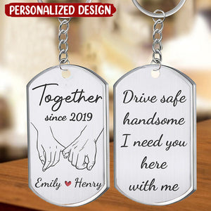 I'm Yours Forever - Couple Personalized Custom Keychain - Gift For Husband Wife, Anniversary