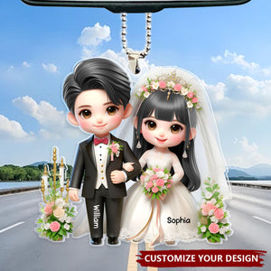 Cute Wedding Couple I Promise You - Personalized Car Ornament