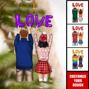 Back Couple - Personalized Christmas Ornament - Gifts For Couple