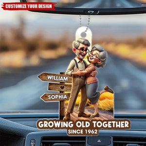 Growing Old Together Personalized Car Ornament