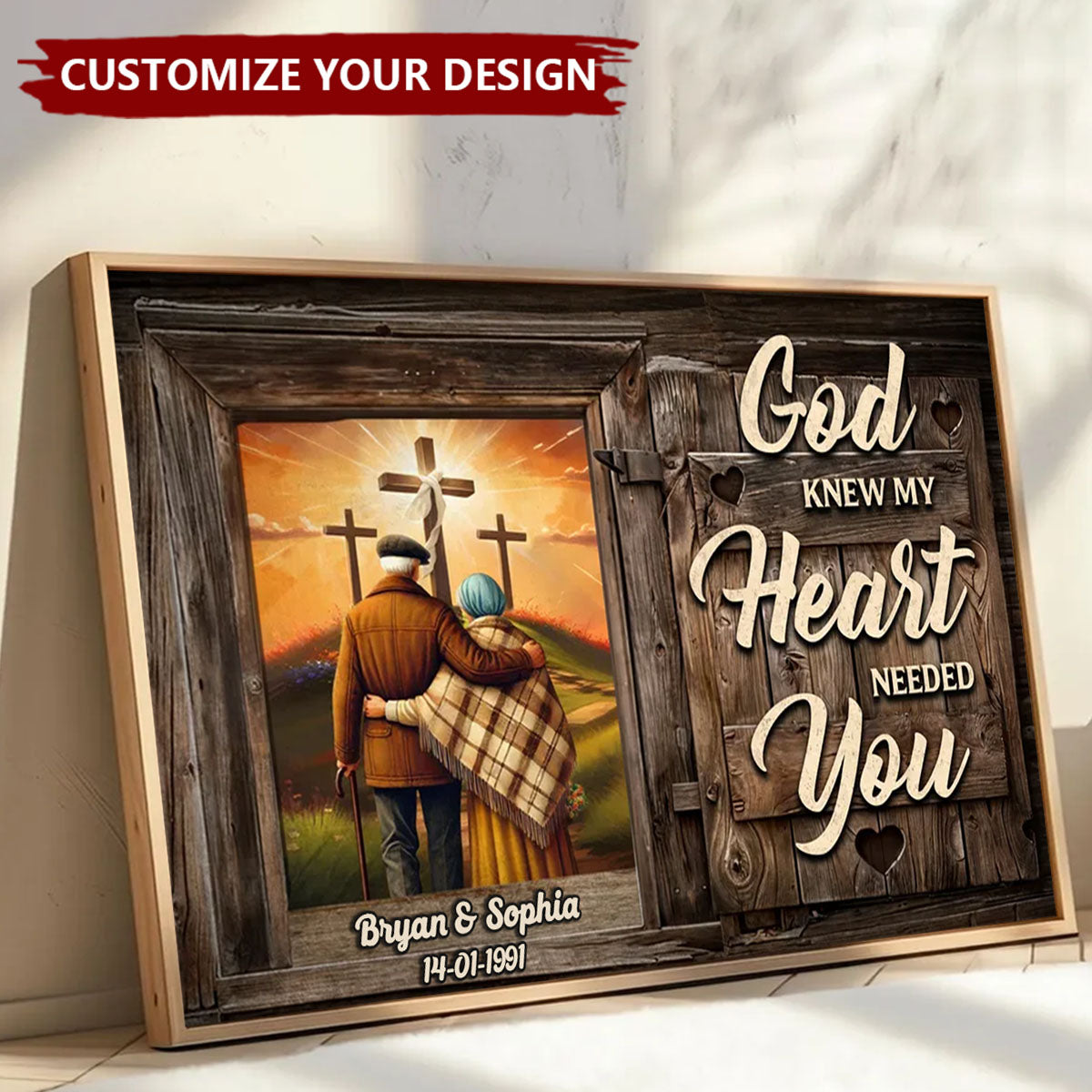 Cross God Knew My Heart Needed You - Personalized Poster