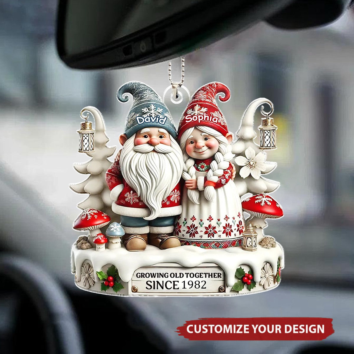 Couple Together Personalized Car Ornament - Gift For Husband, Wife