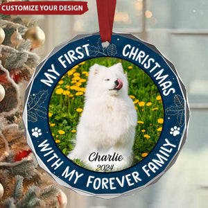 Custom Photo My Adorable Fur Baby - Dog & Cat Personalized Circle Glass Ornament