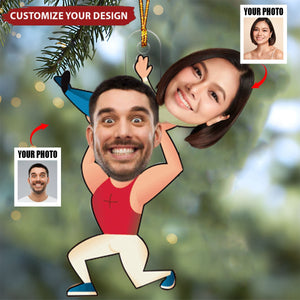 Custom Photo Gifts For Gym Couple - Personalized Christmas Ornament