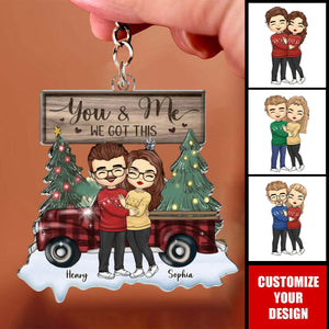 Paws And Claws, Our Pets Bring Christmas Cheer - Couple Personalized Custom Keychain