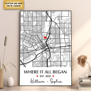 Personalized Where It All Began - Couple Gift, Anniversary Poster, Gift for Her, Him