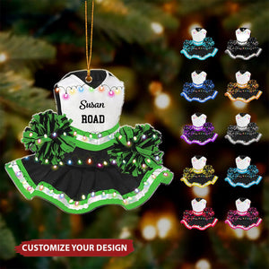 Personalized Cheerleading Pom Pom Girl Christmas Shaped Ornament