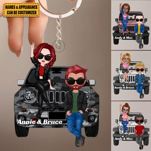 Crazy Together Personalized Gifts Custom Acrylic Keychain - Gift For Couple , Off-road Lover