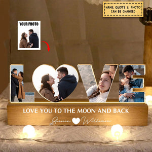 Love You To The Moon And Back - Personalized Photo LED Night Light