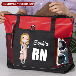 Personalized Nurse Cartoon Character Large Oxford Tote Bag Gift For Nurse