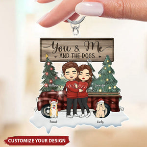 Paws And Claws, Our Pets Bring Christmas Cheer - Couple Personalized Custom Keychain