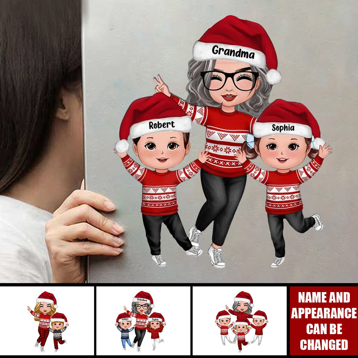 Happy Christmas Doll Grandma Grandkids Personalized Decal