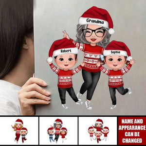 Happy Christmas Doll Grandma Grandkids Personalized Decal