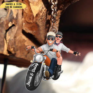 Biker Couple Behind Me On My Bike - Personalized Acrylic Keychain