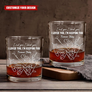 Love Is The Flower - Couple Personalized Custom Whiskey Glass