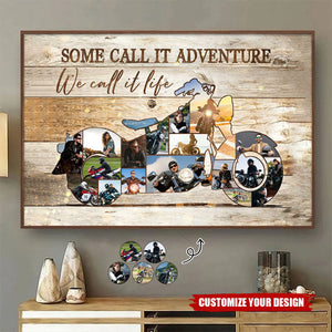 Motorcycle Photo Collage Wall Art Personalized Poster