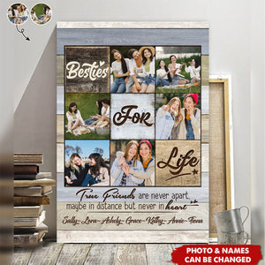 Besties For Life Custom Photo Canvas, Gift Ideas For Friends