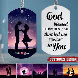 Gift For Couple - A Pact Under The Stars - Personalized Stainless Steel Keychain