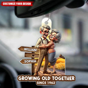 Growing Old Together Personalized Car Ornament