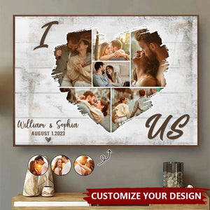 Personalized Heart Shaped Photo Collage Poster Custom Photos Of Us