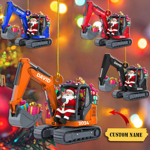 Personalized Excavator Christmas Ornament, Gift For Excavator Lovers, Construction Worker Christmas Tree Ornament