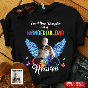 Wonderful Dad In Heaven Memorial Family Personalized Shirt