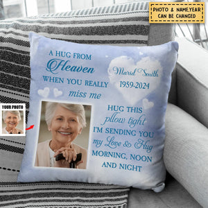 Personalized Memorial A Hug From Heaven Pillow