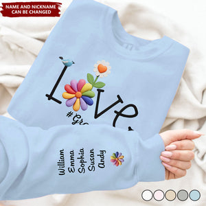 Love Recognizes No Barriers - Family Personalized Custom Unisex Sweatshirt With Design On Sleeve - Gift For Mom, Grandma