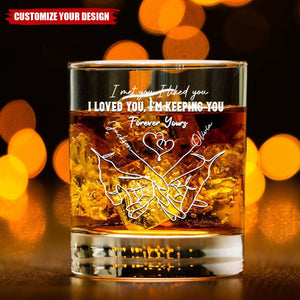 Love Is The Flower - Couple Personalized Custom Whiskey Glass