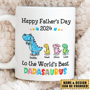 Father's Day Gift - Happy Father's Day to the world's Best Dadasaurus 2024 - Personalized Mug