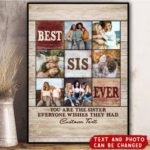 Best Sister Ever Photo Collage Gift, Personalized Sister Photo Collage Canvas, Sister Christmas Gift, Sister Birthday Gift, Big Sister Gift