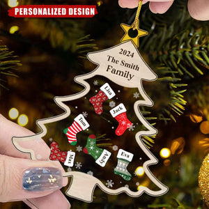 At Christmas, All Roads Lead Home - Family Personalized Shaker Ornament - Christmas Gift For Family Members