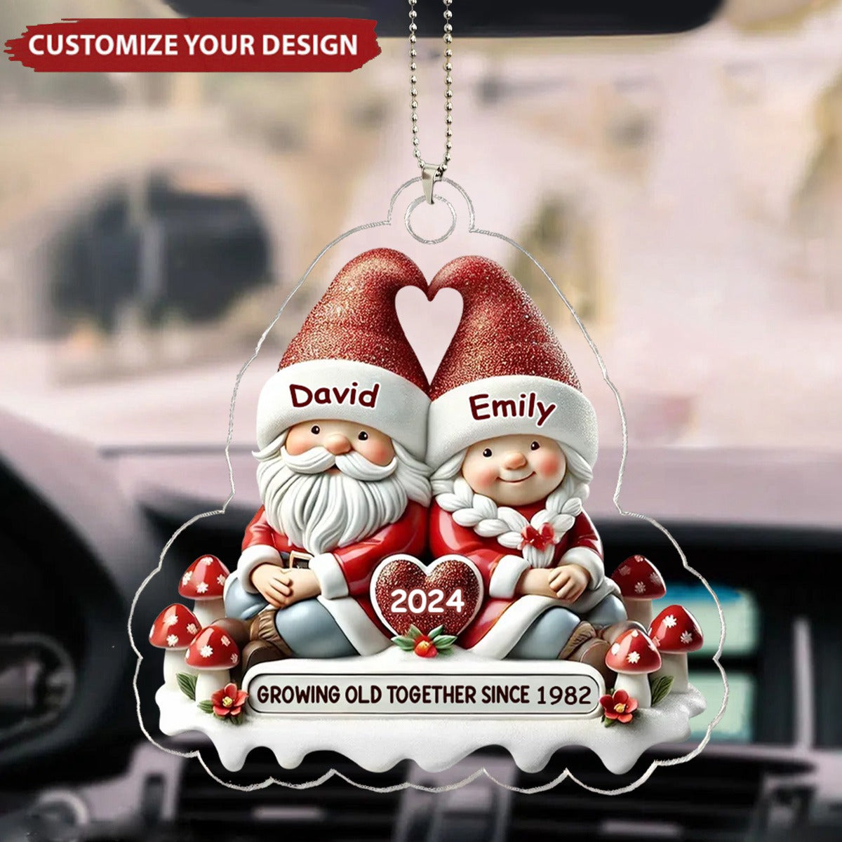 Couple Personalized Car Ornament - Perfect Gift For Couple