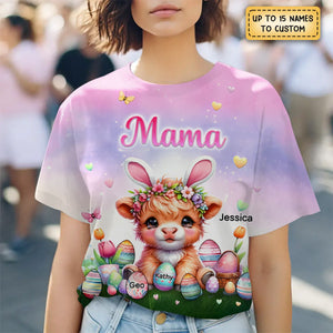 Grandma Easter Eggs Custom Grandkid Names All-over Print Personalized T-shirt