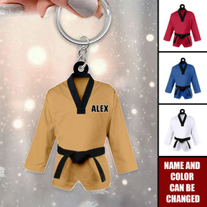 Personalized Taekwondo Uniform Acrylic Keychain, Gift For Taekwondo Lovers