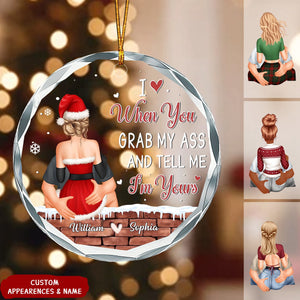 You Make The Season Bright - Couple Personalized Circle Glass Ornament - Gift For Husband Wife, Anniversary