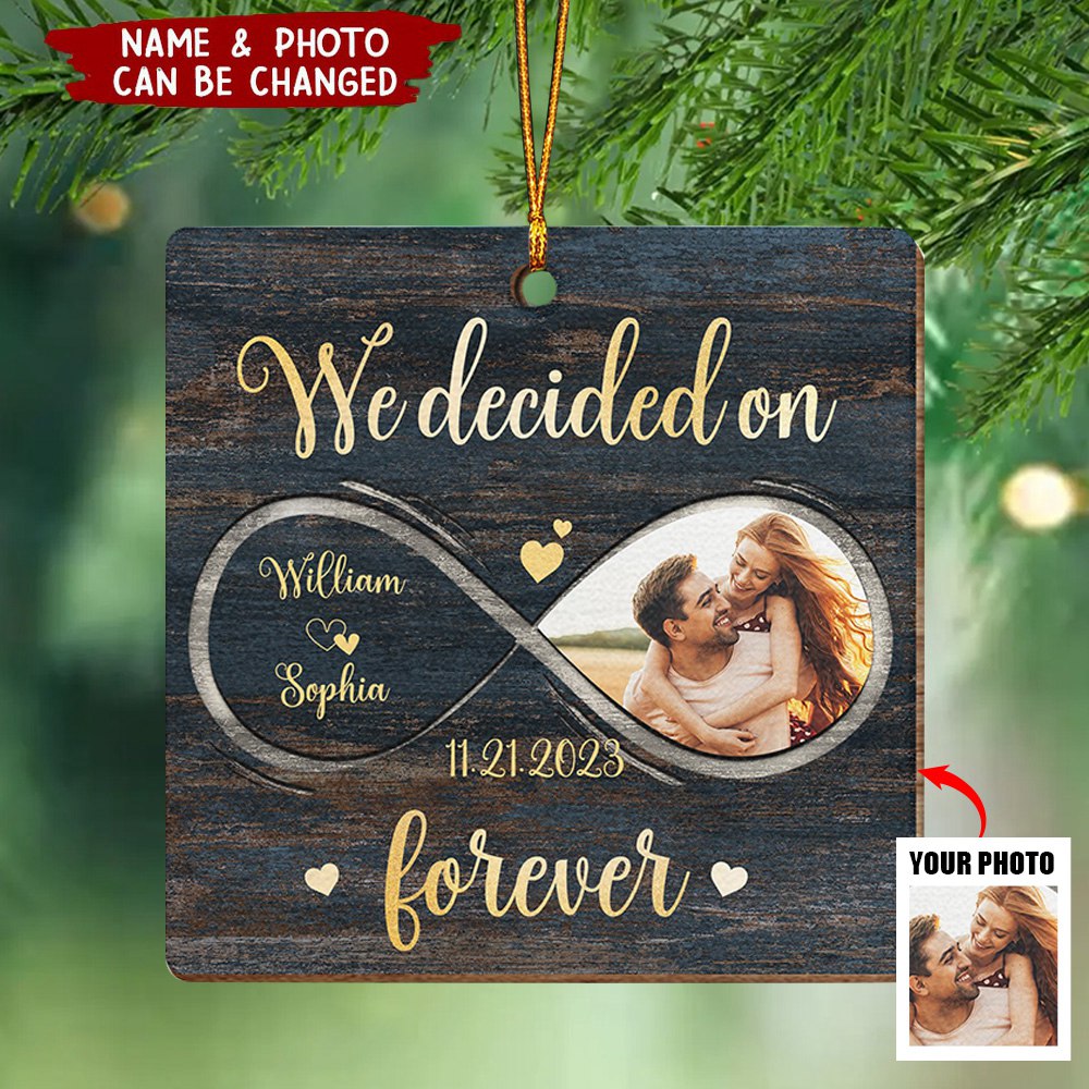 Custom Photo Couple My Heart Needed You - Anniversary Gift For Couples, Spouse, Lovers, Wife, Husband, Girlfriend, Boyfriend - Personalized Wooden Ornament