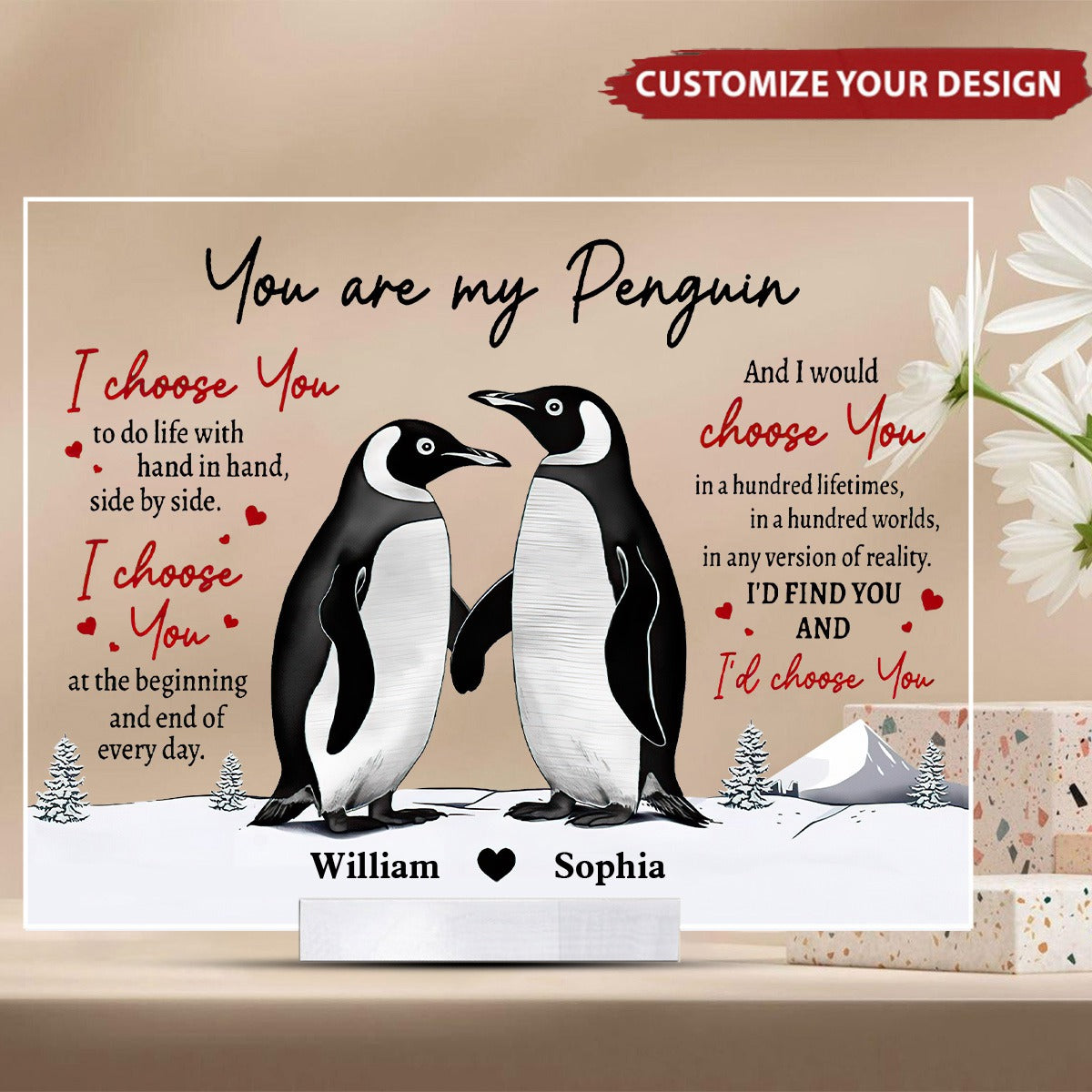 You Are My Penguin - Personalized Acrylic Plaque