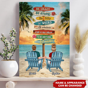 Gift For Couple Summer Beach Personalized Custom Vertical Poster