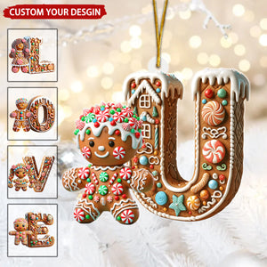 Merry Christmas Gingerbread Personalized Acrylic Ornament