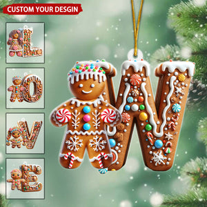 Merry Christmas Gingerbread Personalized Acrylic Ornament