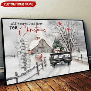 All Roads Lead Home At Christmas Personalized Family Canvas