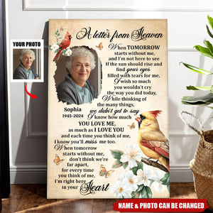 A Letter From Heaven - Personalized Memorial Poster