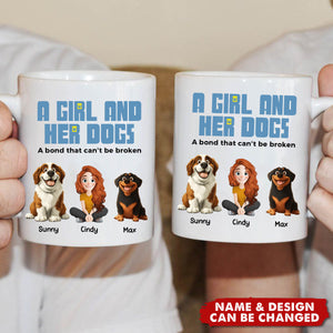 A Girl & Her Dogs - Personalized Mug