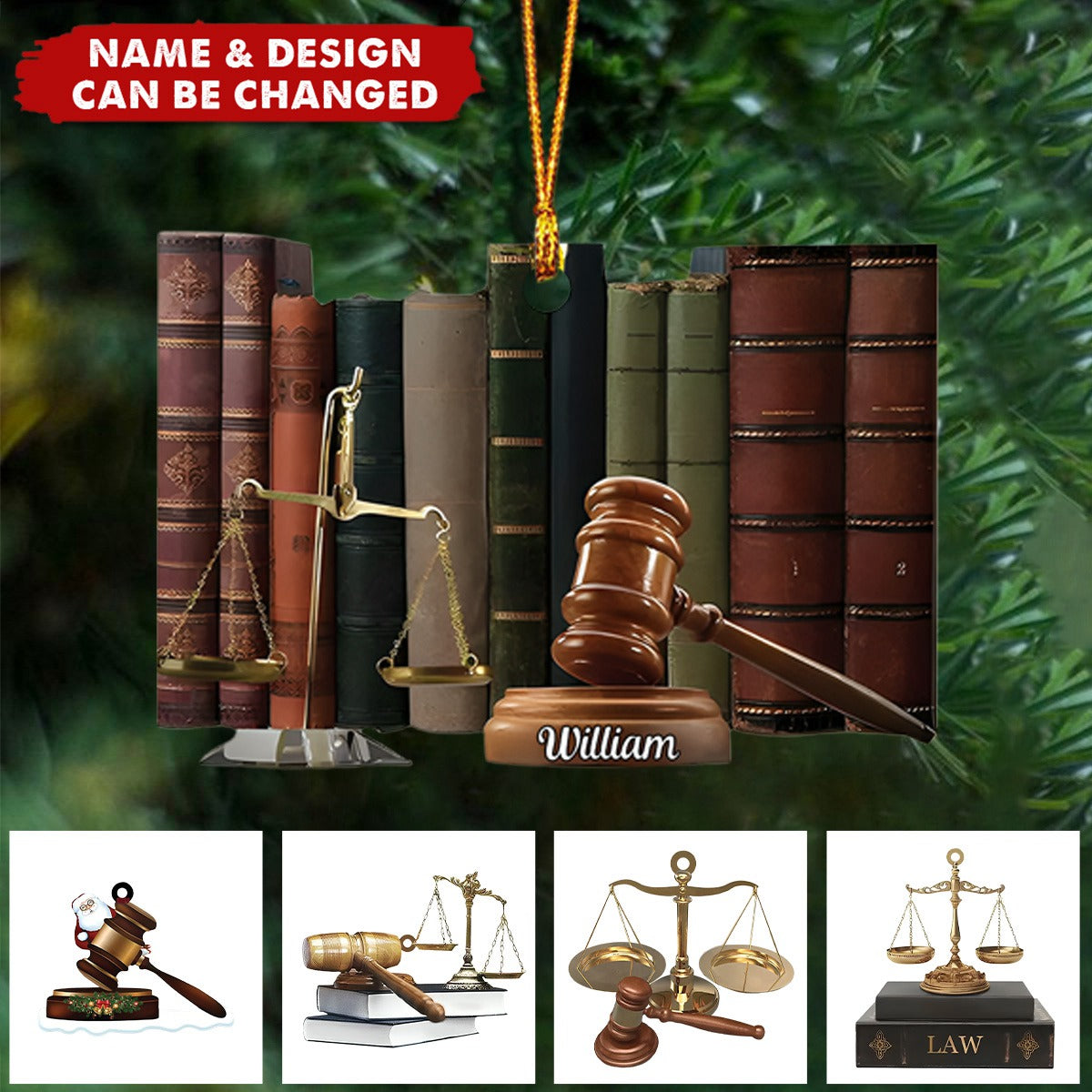 Custom Lawyer Christmas Ornament, Judge Ornament, Lawyer Ornament Gift, Law Student Ornament, Law Grad Ornament, Attorney Ornament Gift