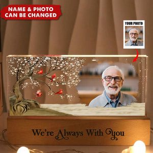 Custom Photo I'm Always With You Family Memorial - Personalized Rectangle LED Light