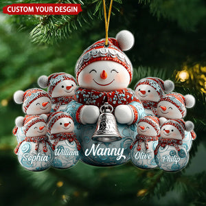 Gigi With Little Snowmen Personalized Acrylic Ornament