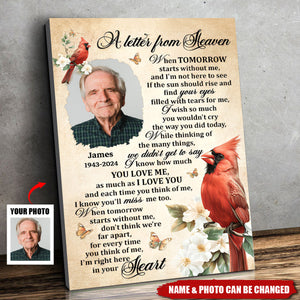 A Letter From Heaven - Personalized Memorial Poster