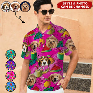 Custom Photo Forget The City And Run To The Sun - Dog & Cat Personalized Custom Unisex Tropical Hawaiian Aloha Shirt