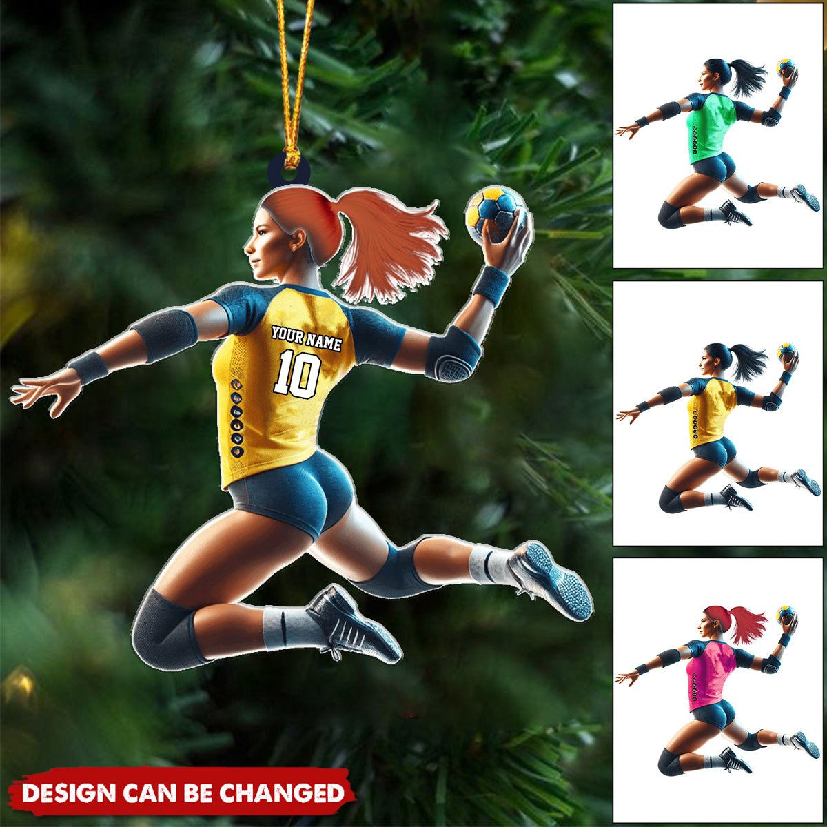 Custom Ornament, Handball Woman Ornament, Christmas Decor